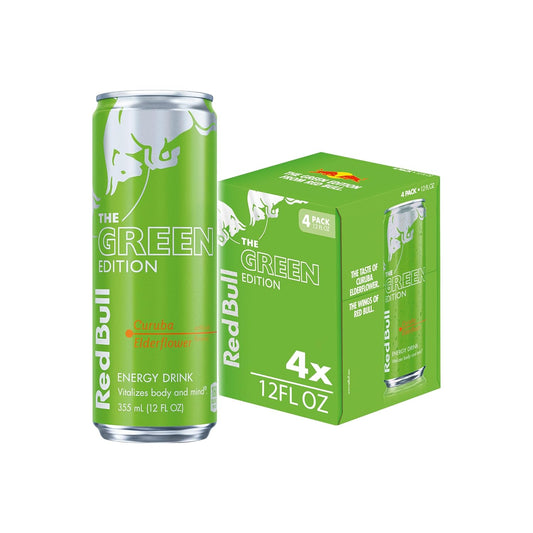 Red Bull Green Edition Curuba Elderflower Energy Drink, 12 Fl Oz, 4 Cans