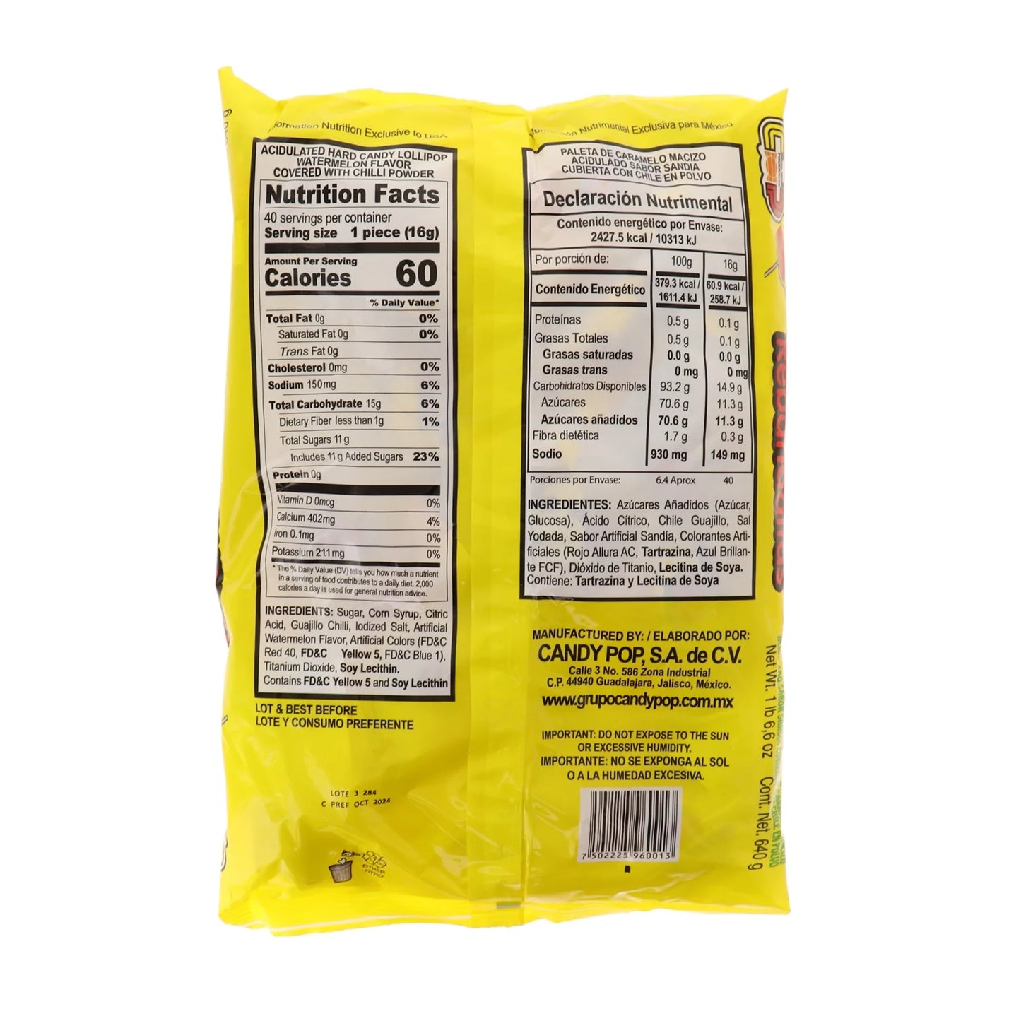 Spicy Mexican Candy Kit Including Vero Watermelon Rebanaditas Lollipops, 120