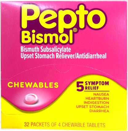 Pepto Bismol Chewables Dispenser - 32 Packs of 4