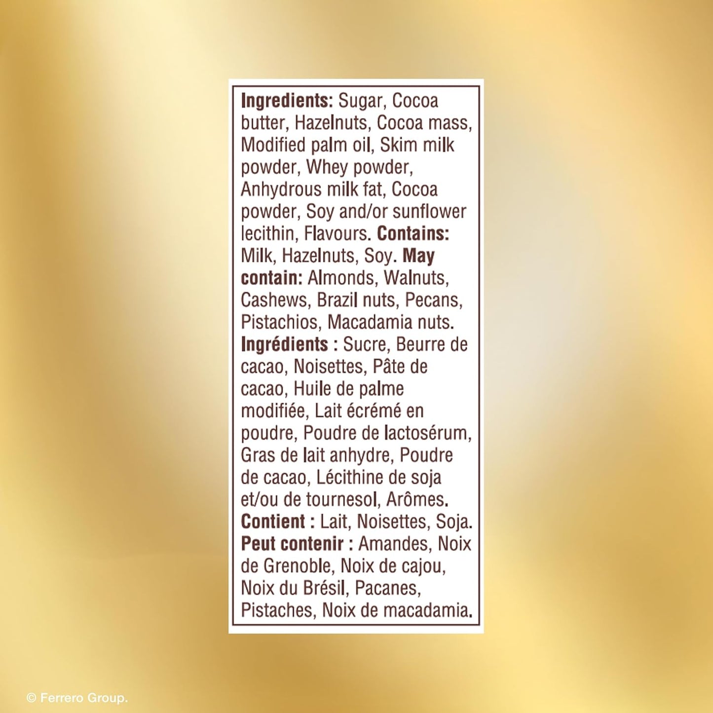 Ferrero Rocher Milk Hazulnut, Au Lait Avec Noisettes