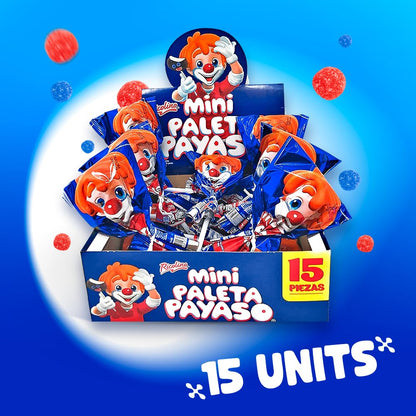 Ricolino Mini Paleta Payaso Chocolate Covered Marshmallow Lollipop (15 Count) -Coated Marshmallows Lollipops - Mexican Suckers, Hispanic Perfect for Birthdays, Gifts, and More