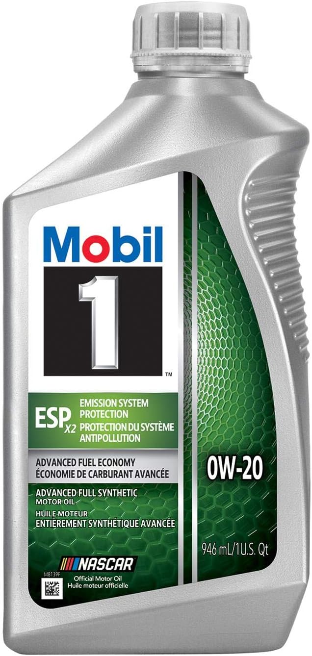 Mobil 1 ESP X2 Full Synthetic Motor Oil 0W-20, 1 Quart, Case of 6