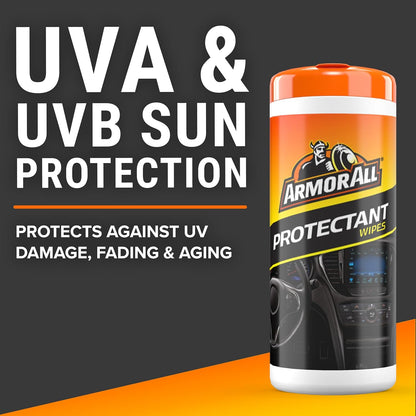 Armor All Original Protectant Wipes, Car Interior Cleaner Wipes with UV Protection to Fight Cracking & Fading, 30 Count