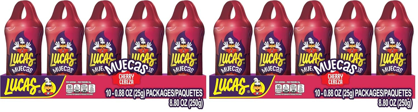 Lucas Muecas Cherry Flavor Lollipop With Chili Powder, 8.8 Ounce (Pack of 2)