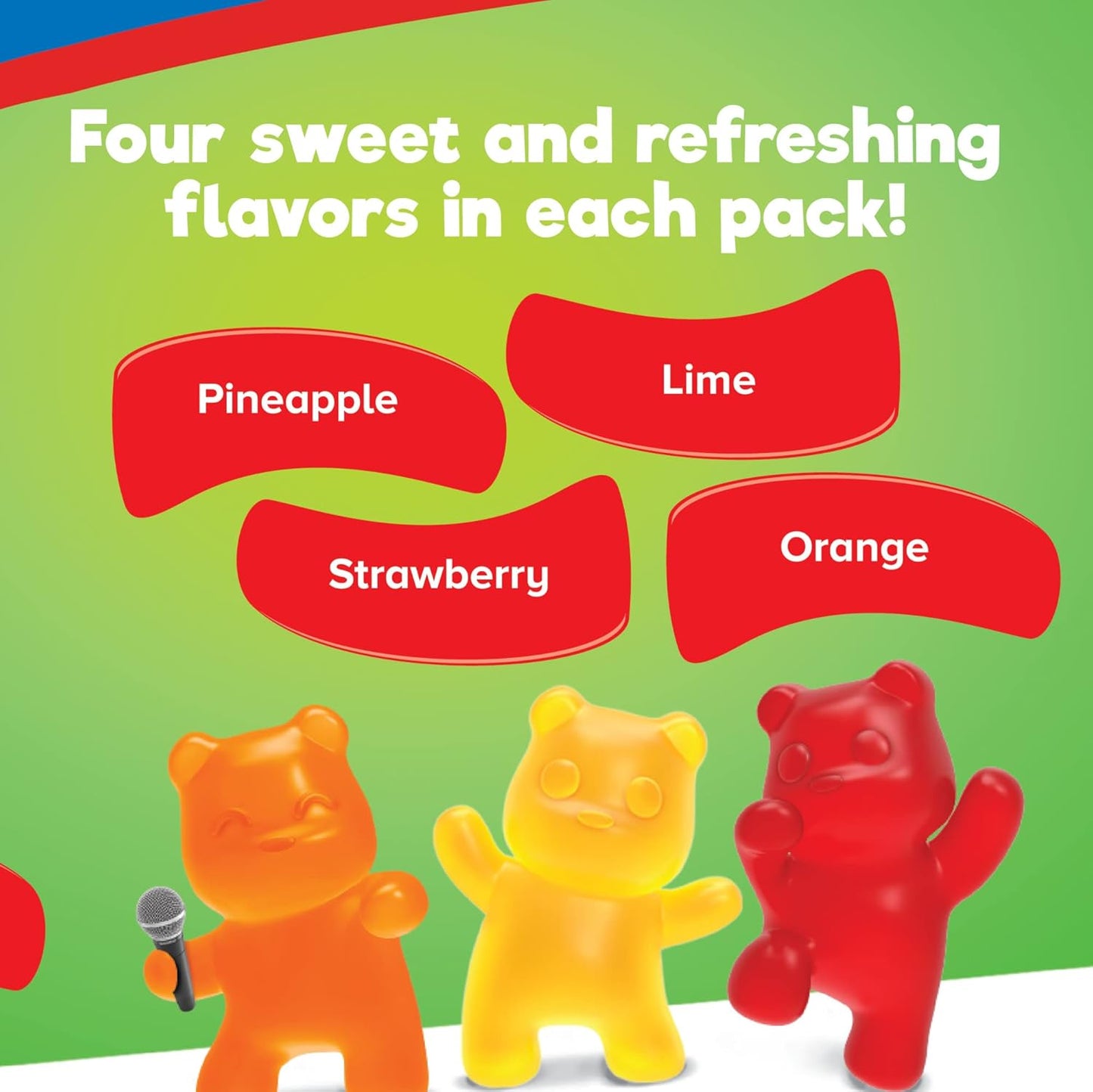 Ricolino Panditas Little Panda Gummy Bears - Strawberry, Lime, Pineapple & Orange Candy - Classic Flavor, 4.4oz (6 bags)