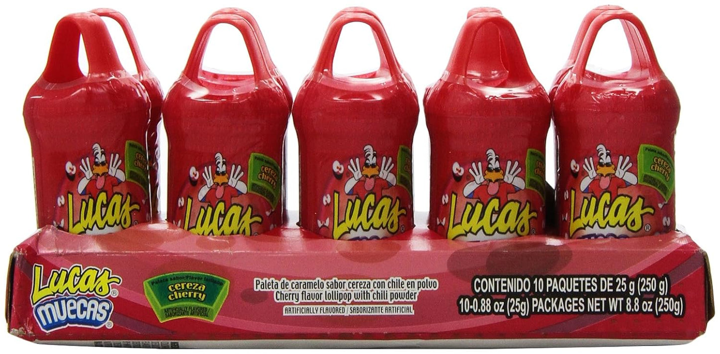 Lucas Muecas Cherry Flavor Lollipop With Chili Powder, 8.8 Ounce (Pack of 2)