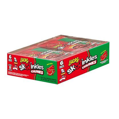 Lucas Skwinkles Candy Chunk Watermelon Flavored with Tamarind Filling 1.60oz, 6 pieces Pack
