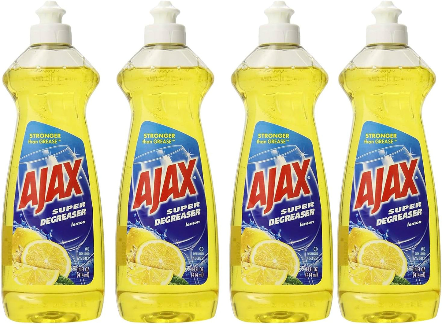 Ajax Super Degreaser Dish Liquid, Lemon, 28 Ounce -Pack of 4