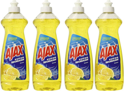 Ajax Super Degreaser Dish Liquid, Lemon, 28 Ounce -Pack of 4