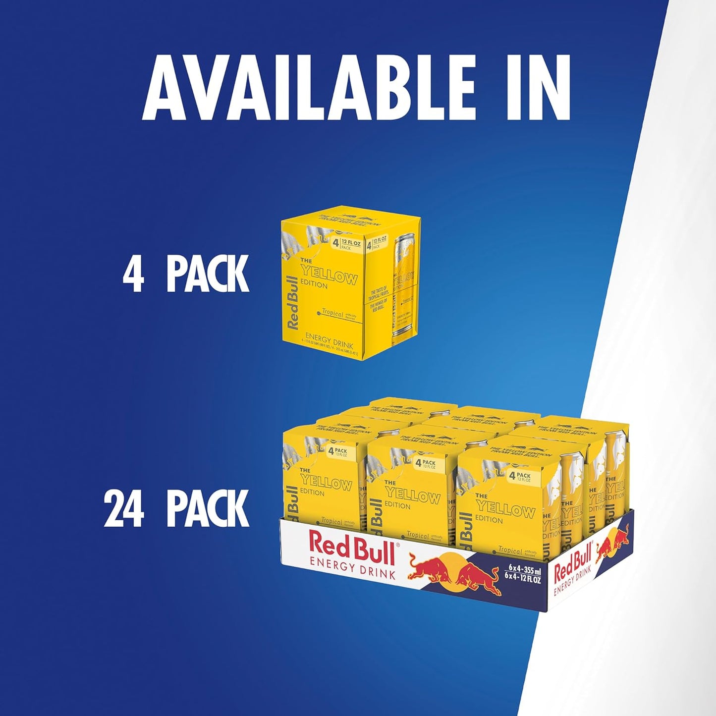 Red Bull Yellow Edition Energy Drink, Tropical, with 114mg Caffeine plus Taurine & B Vitamins, 12 Fl Oz, Pack of 24 Cans