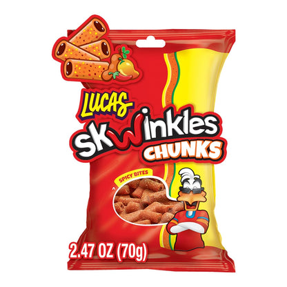 Lucas Skwinkles Candy Chunk Mango Flavored with Tamarind Filling 2.46oz, 12 pieces Pack, Perfect for Snacks, Parties