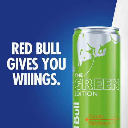Red Bull Green Edition Curuba Elderflower Energy Drink, 12 Fl Oz, 24 Cans (6 Packs of 4)