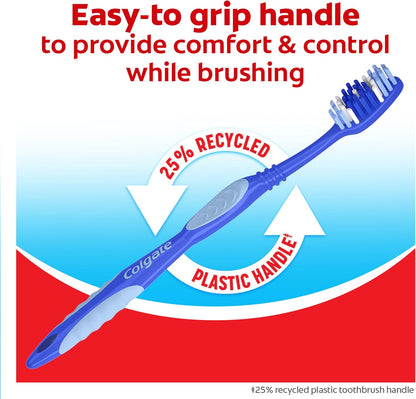 Colgate Extra Clean Toothbrush, Medium Toothbrush for Adults, 6 Pack