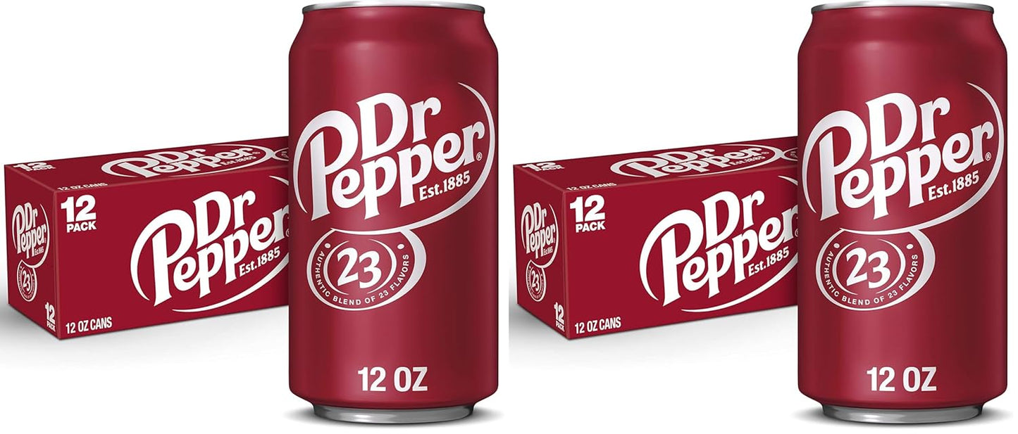 Dr Pepper Soda, 12 fl. oz. Cans, 12 Pack (Pack of 2)