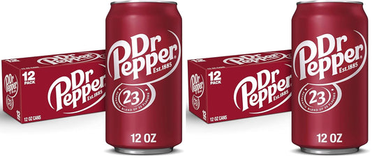 Dr Pepper Soda, 12 fl. oz. Cans, 12 Pack (Pack of 2)
