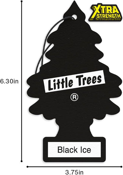 LITTLE TREES Car Air Freshener | Xtra Strength Provides Long-Lasting Scent for Auto or Home | Extra Boost of Fragrance | Black Ice, 24 Air Fresheners