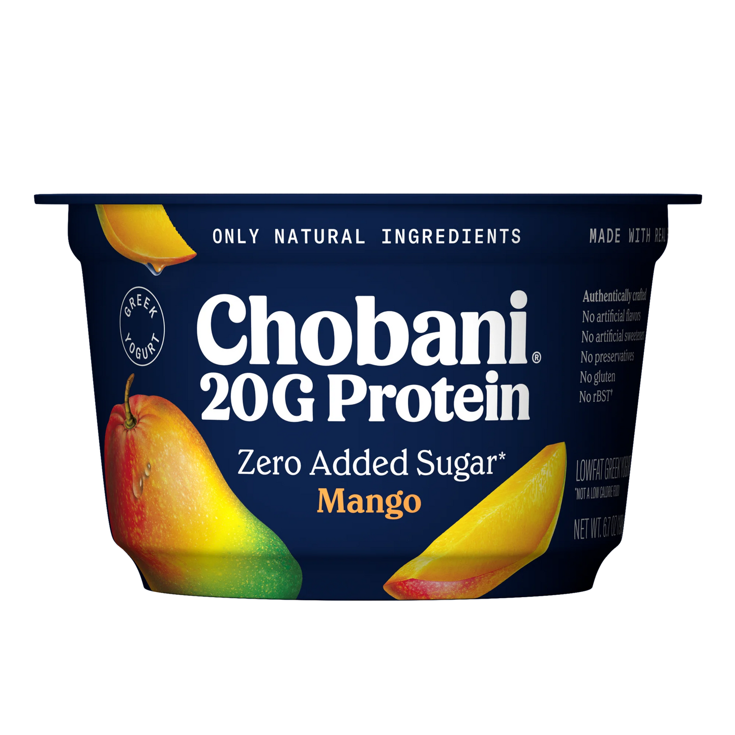 Chobani 20G Protein Low-Fat Greek Yogurt Mango 6.7 oz Cup