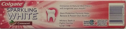 Colgate Anticavity Fluoride Toothpaste Sparkling White Cinnamint with Cinnamon & Natural Mint Flavor Gel - Gluten Free