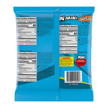 Pelon Pelo Rico Mini Assorted Watermelon, Mango, and Chamoy Candy, 0.45 oz, 18 Count (Pack of 1)