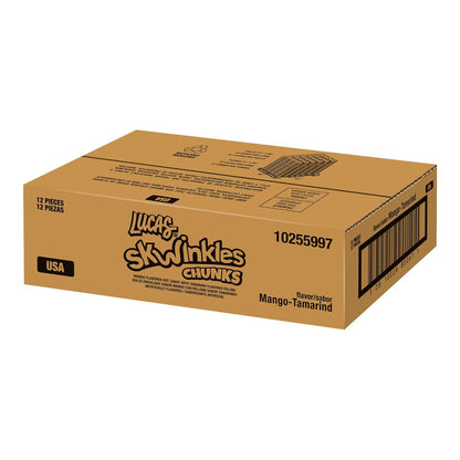 Lucas Skwinkles Candy Chunk Mango Flavored with Tamarind Filling 2.46oz, 12 pieces Pack, Perfect for Snacks, Parties