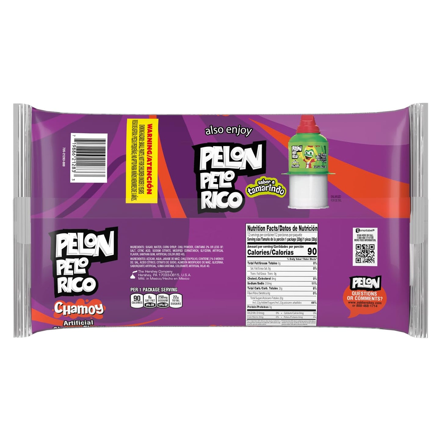 Pelon Pelo Rico Chamoy Candy, 1 oz, 12 Count (Pack of 1)