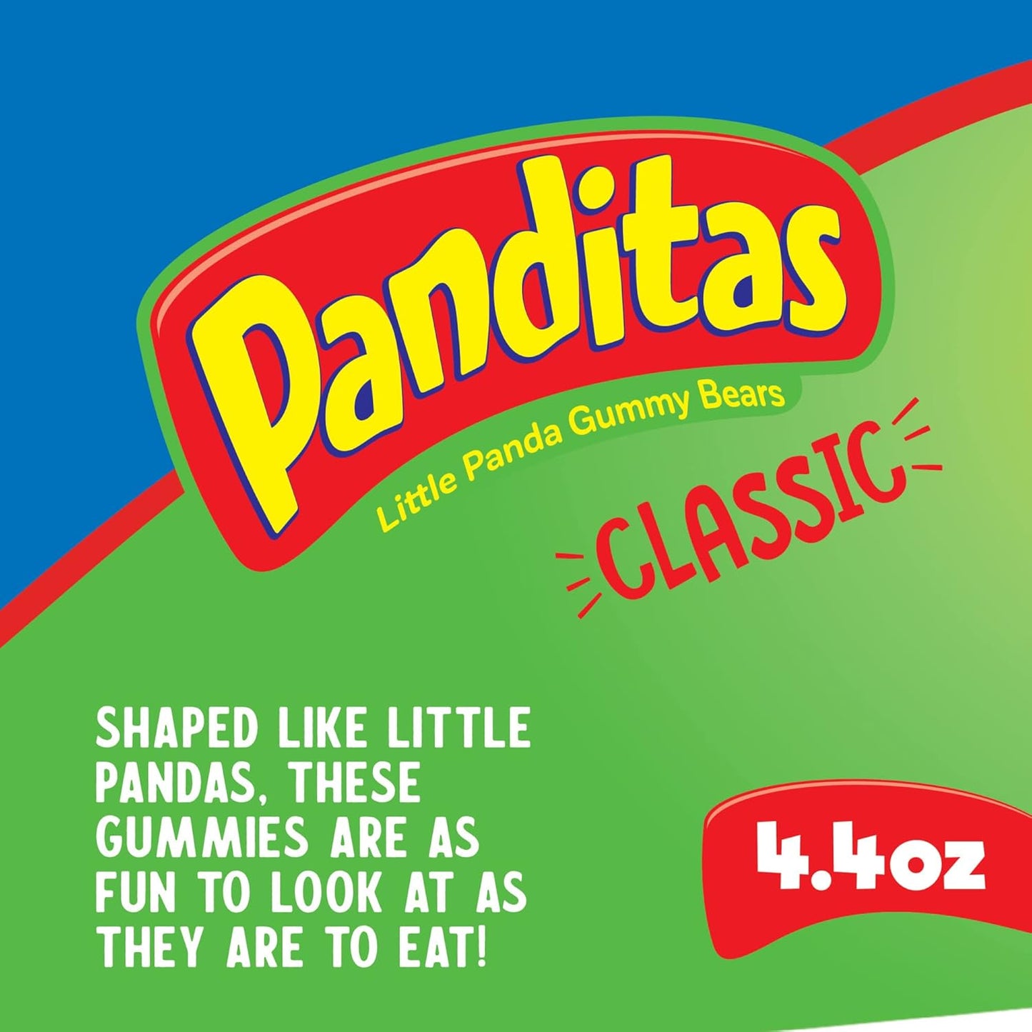 Ricolino Panditas Little Panda Gummy Bears - Strawberry, Lime, Pineapple & Orange Candy - Classic Flavor, 4.4oz (6 bags)