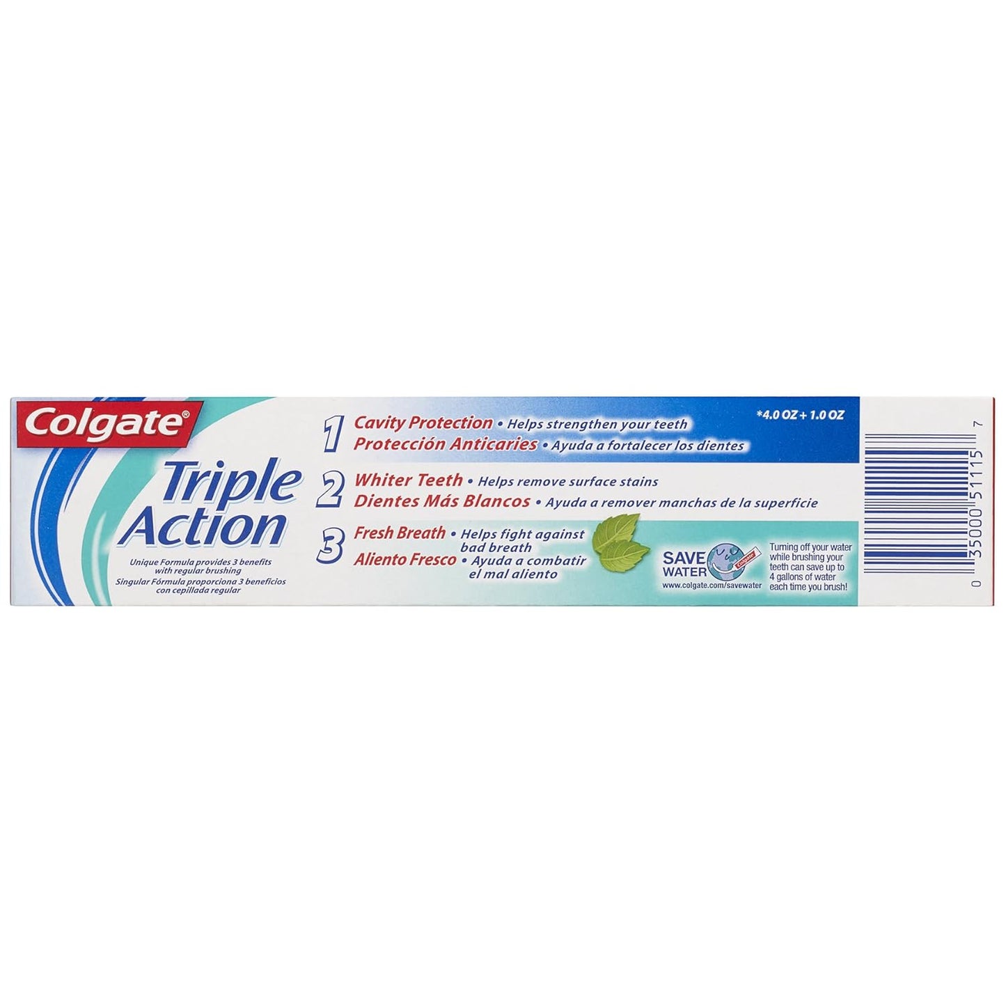 Colgate Triple Action Toothpaste, Mint - 4 ounce (Pack of 6)