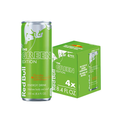 Red Bull Green Edition Curuba Elderflower Energy Drink, 8.4 Fl Oz, 4 Cans