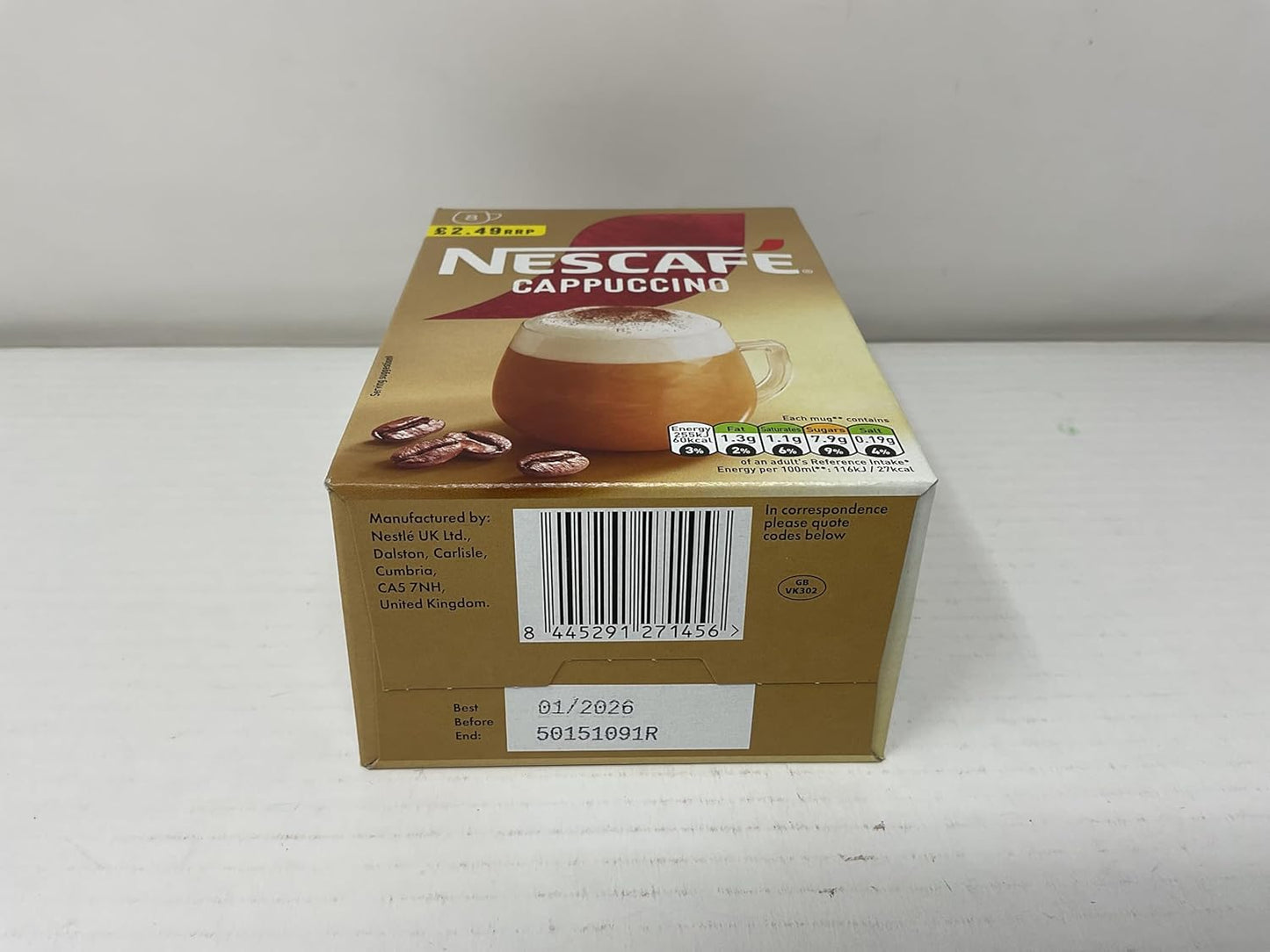 NESCAFÉ Gold Cappuccino Original, 8 sachets, 136g (Pack of 6, Total 48 Sachets)