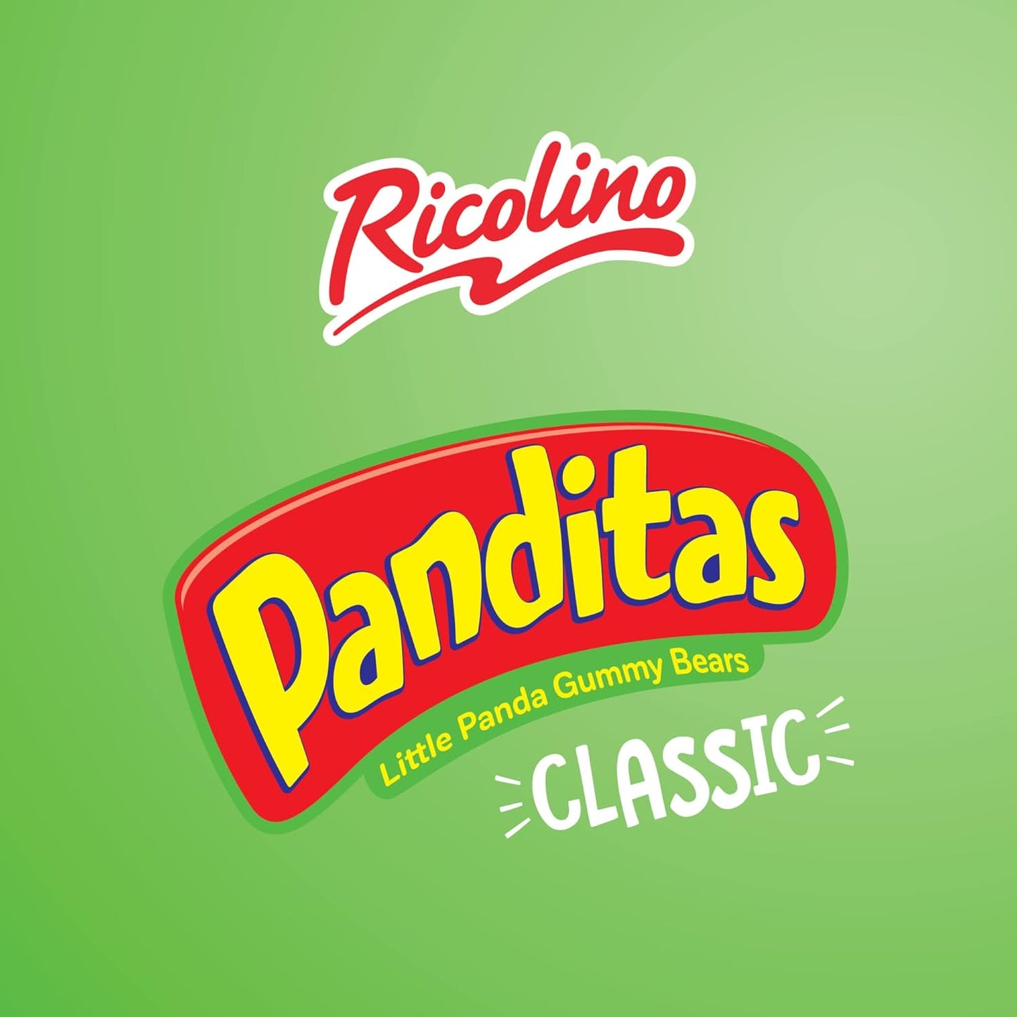 Ricolino Panditas Little Panda Gummy Bears - Strawberry, Lime, Pineapple & Orange Candy - Classic Flavor, 4.4oz (6 bags)