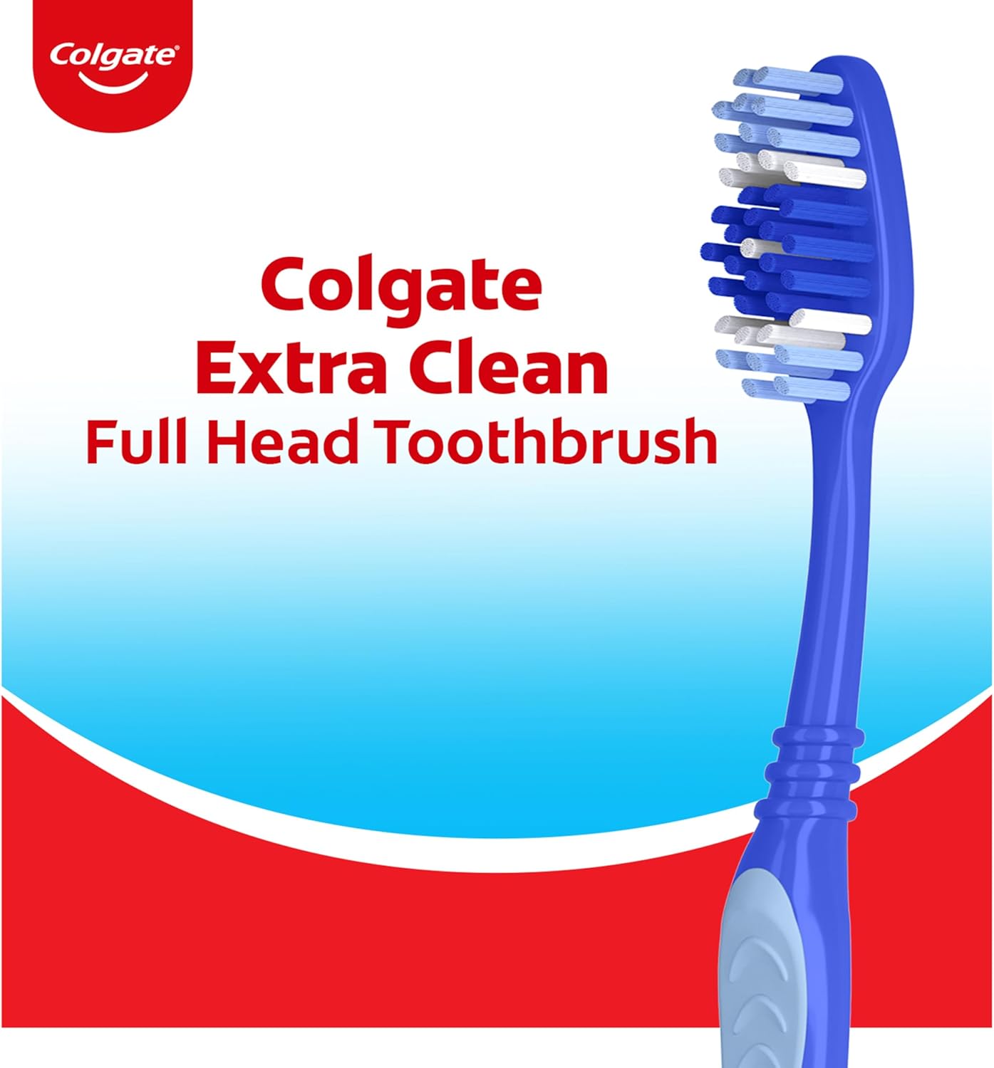 Colgate Extra Clean Toothbrush, Medium Toothbrush for Adults, 6 Pack