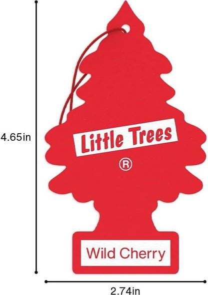 LITTLE TREES Car Air Freshener | Hanging Paper Tree for Home or Car | Wild Cherry | 4 Pack