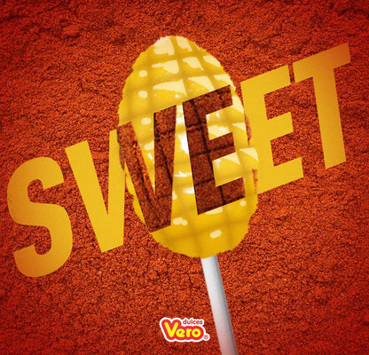 Vero Elotes Strawberry Flavored Lollipops Coated with Chili Powder 40 Count Bag (Net Wt. 22.4 Ounces) - Corn Shaped Mexican Candy - Individually Wrapped Lollipops for Piñatas, Halloween, and More.