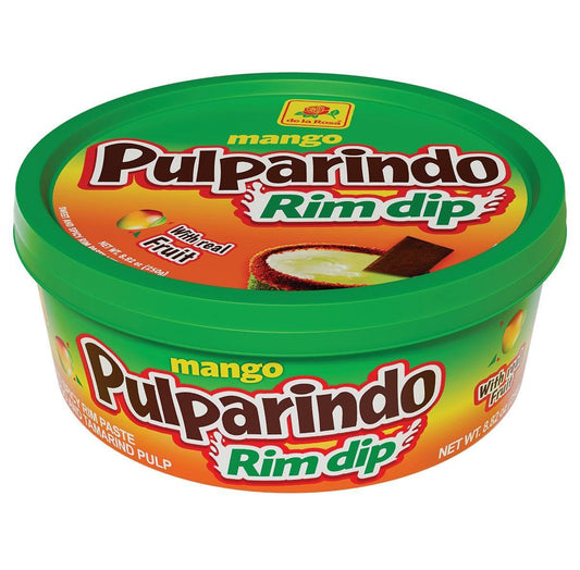 De La Rosa Pulparindo Rim Dip Paste With Real Fruit, Great for fruit, candy, cocktails, micheladas, and more! 8 Oz (8 Oz, MANGO)