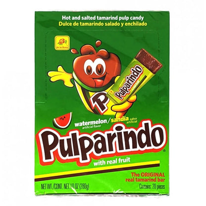20 PC Pulparindo Watermelon Mexican Candy Tamarindo Bar Sandia Hot Salted Flavor