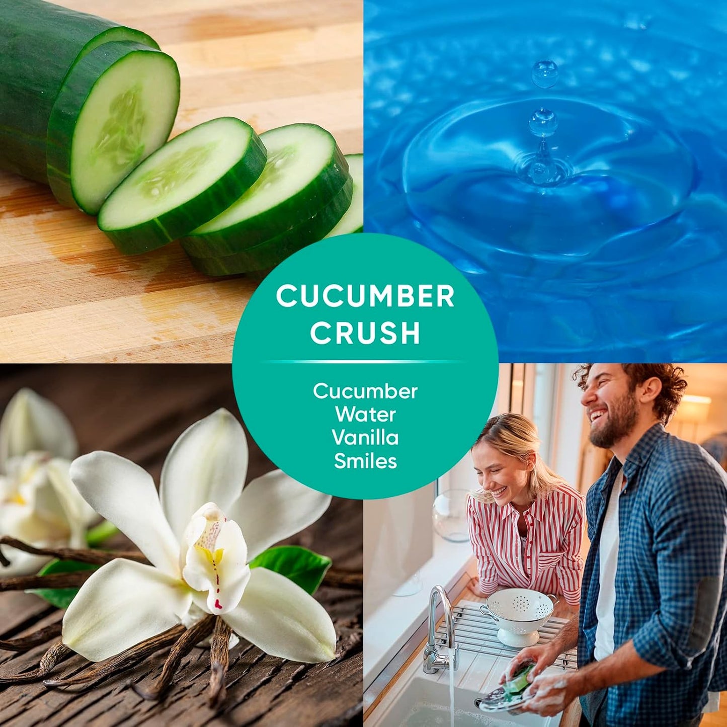 PINALEN Dishwashing Liquid Soap - Cucumber Crush Scent - 25.3 fl oz - Active Foam Dish Soap - Removes Grease & Stuck-On Food - Safe for Sensitive Skin