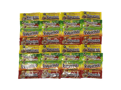 Bulk Pulparindo Mix (32 Count) - All The Mexican Favorites - Try Them All - Mango, Tamarindo, Sandia and Extra Hot