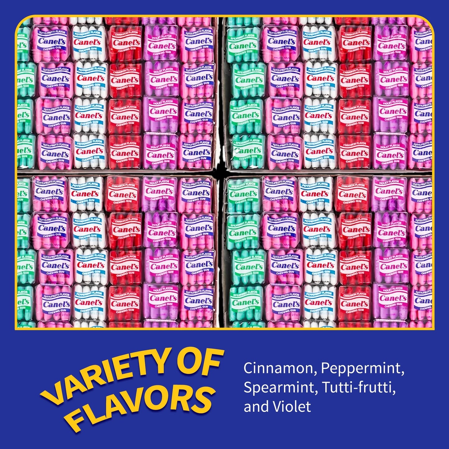 Canel's Chewing Gum Big Fun Pack, Original Flavors, 4 Pieces, 60 Pack