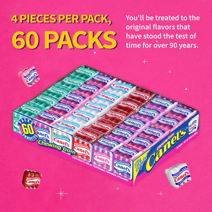 Canel's Chewing Gum Big Fun Pack, Original Flavors, 4 Pieces, 60 Pack