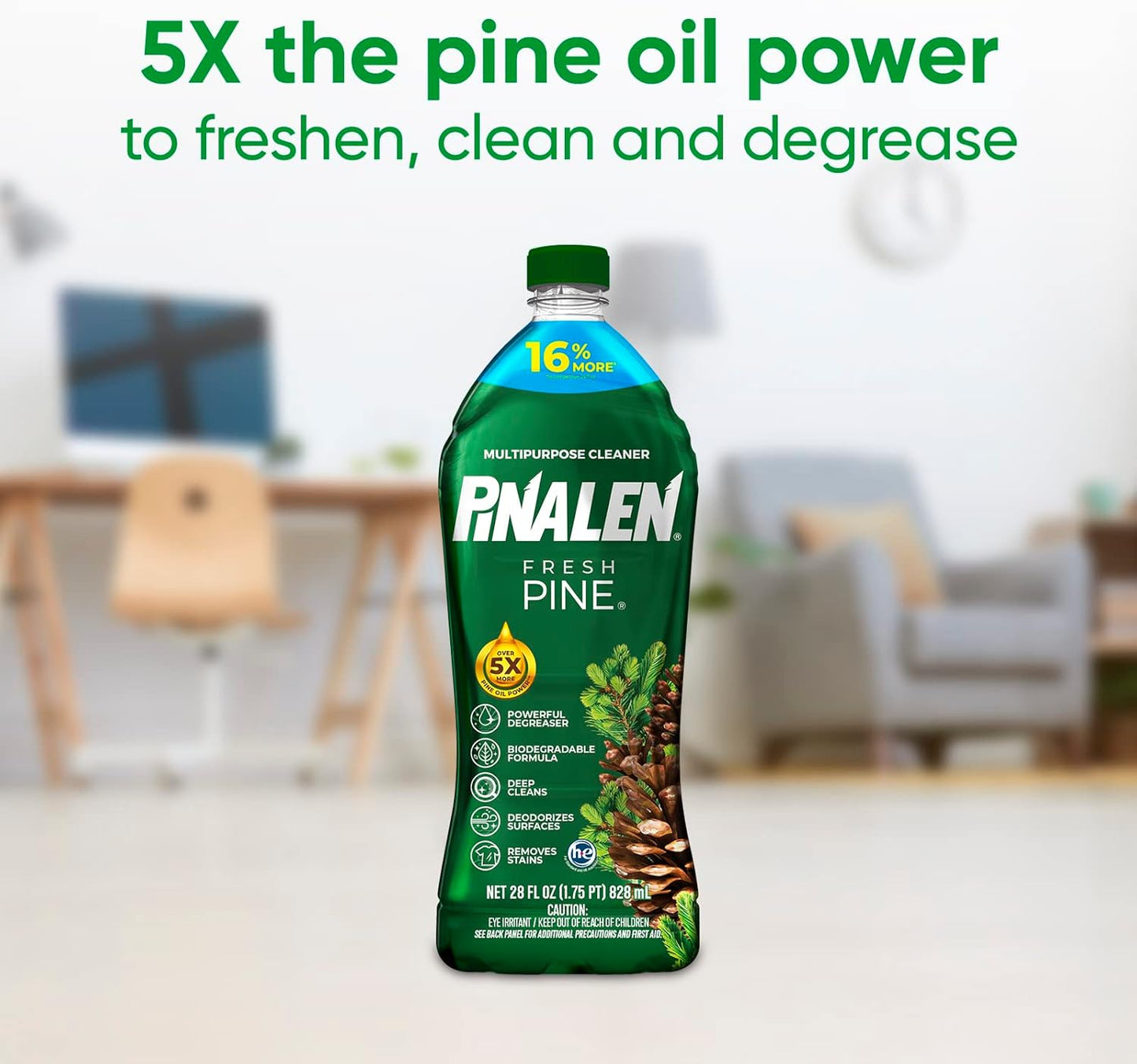 PINALEN Max Aromas Multipurpose Cleaner - Fresh Pine Scent - 28 fl oz - All Purpose Cleaner for Kitchen, Bathroom, Floors & Surfaces