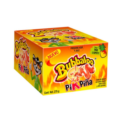 Generic BubbaIoo Bubbaloo Pik-Piña Pineapple Chamoy Mexican Chewing Bubble Gum Chicle Adam's (47-Pieces Pack)