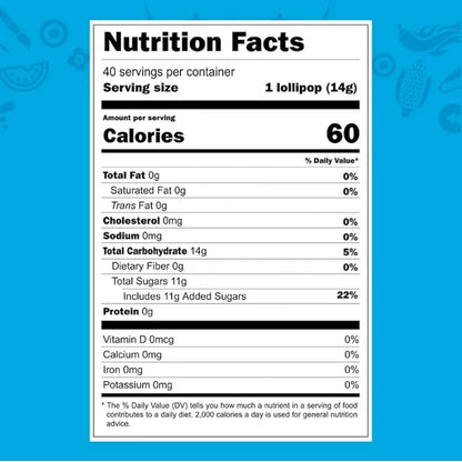 Vero Pinta Azul Lollipops - Strawberry & Raspberry Paleta | 40 Count (2 Pack)