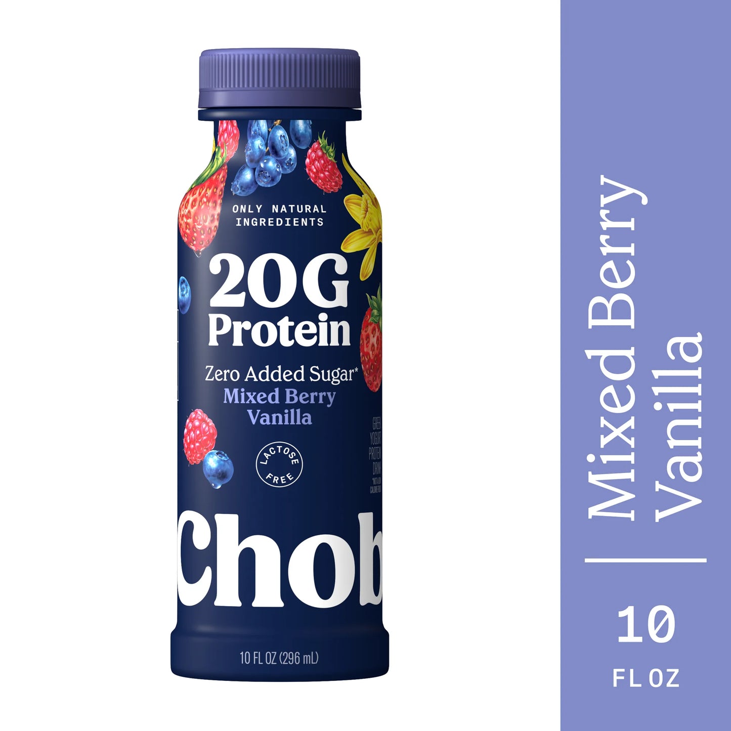 Chobani 20G Protein Low-Fat Greek Yogurt Drink Mixed Berry Vanilla 10 fl oz Bottle