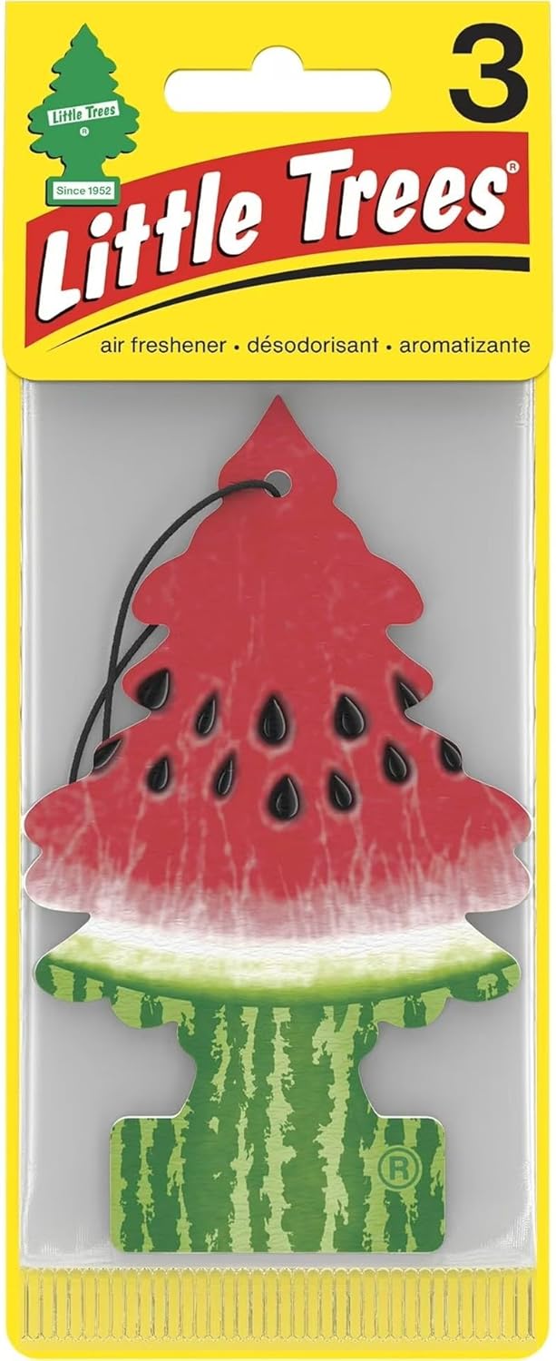 LITTLE TREES Car Air Freshener | Hanging Paper Tree for Home or Car | Watermelon | 3 Pack