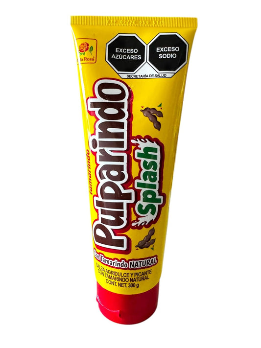 De La Rosa Pulparindo Splash Tamarind Flavor – Single Bottle | Spicy & Sweet Mexican Candy for Snacks, Fruits, Beverages