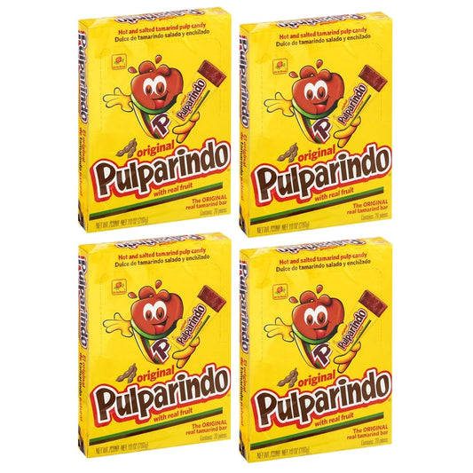 4 Pack Pulparindo ORIGINAL Flavor Mexican Candy Tamarindo Pulp Hot Salted 80 PCS