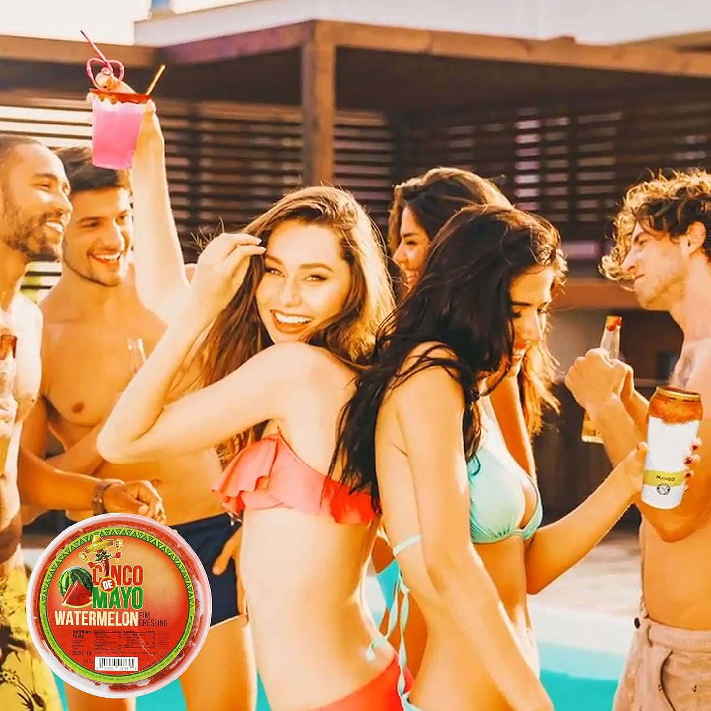 Cinco de Mayo Watermelon Rim Dip Cocktail Rim Dressing (3 x 7.6 oz. Containers)