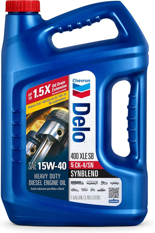 Delo 400 XLE Heavy Duty Synblend Diesel Engine Oil 15W-40, 1 Gallon, Pack of 1