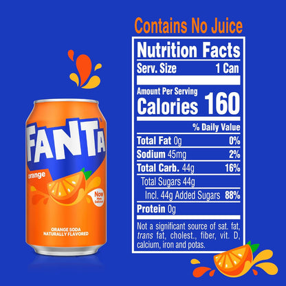 Fanta Orange, 12 fl oz, 24 Pack