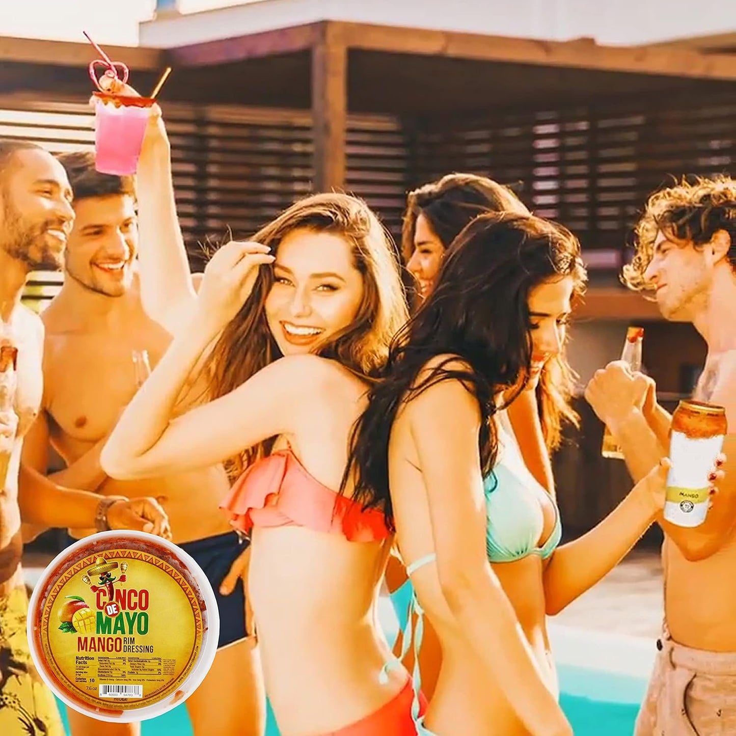 Cinco de Mayo Mango Rim Dip Cocktail Rim Dressing (3 x 7.6 oz. Containers)